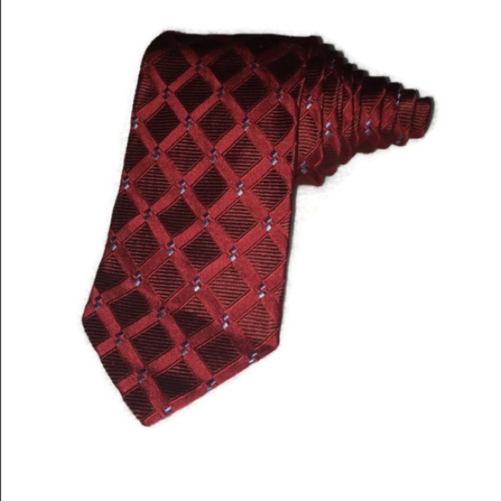 Ermenegildo Zegna Silk Neck Tie Geometric Red